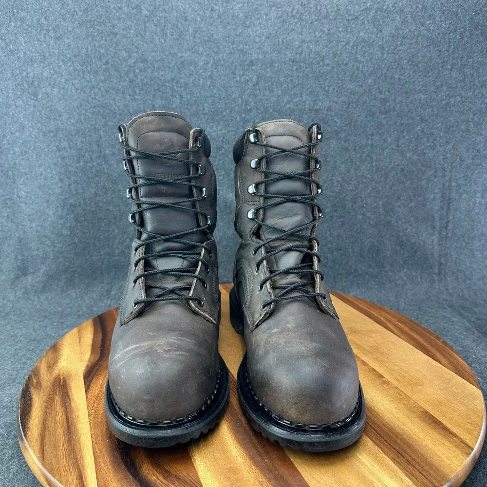 Red Wing 8 Inch Boots Men's Size 8.5D Waterproof Steel Toe Metguard Leather 4435